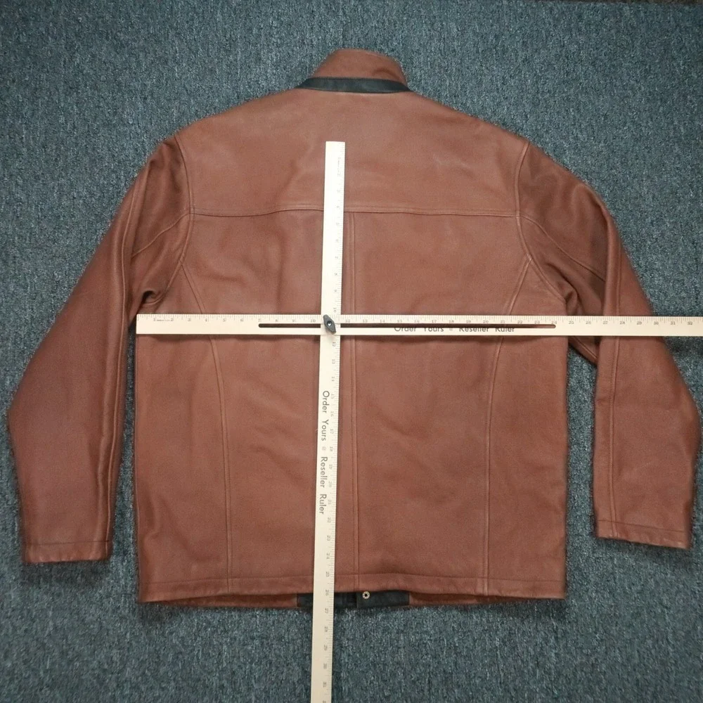 Territory Ahead Jacket Mens Extra Large Brown Leather Quilt Lined Full‎ Zip Snap